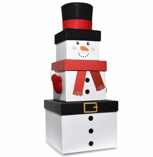 Snowman Stacking Set of 3 Gift Boxes