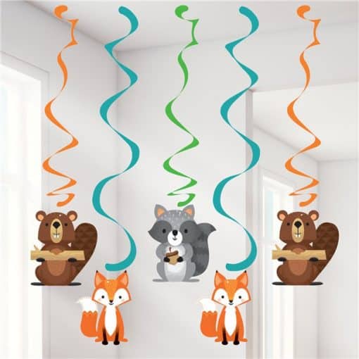 Woodland Animals Hanging Swirls