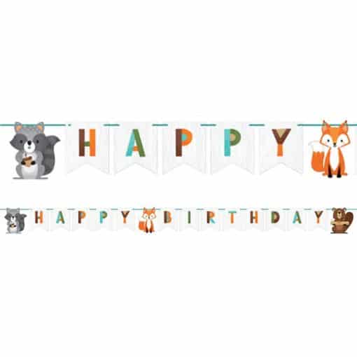 Woodland Animals Ribbon Banner