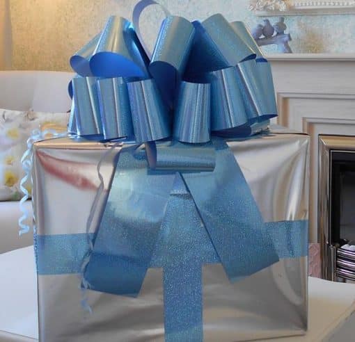 MEGA Holographic Blue Gift Bow