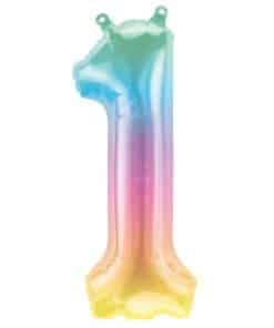 Pastel Ombre Number 1 Balloon