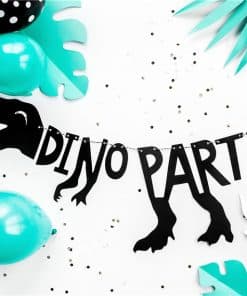 Dino Party Silhouette Banner
