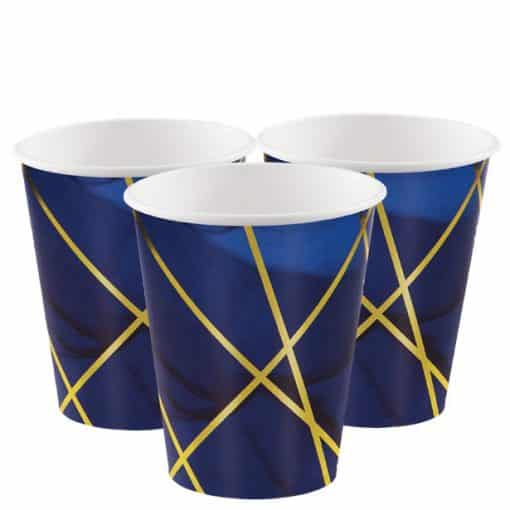 Geode Navy and Gold Foil Paper Cups