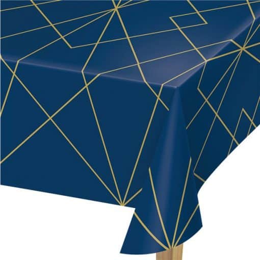 Geode Navy and Gold Plastic Tablecover