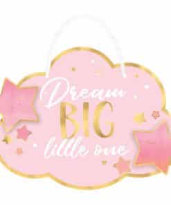 Oh Baby Pink Dream Big Cloud Hanging Sign