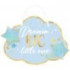 Wooden Oh Baby Blue Dream Big Cloud Hanging Sign