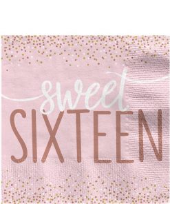 16th Birthday Blush Paper Napkins