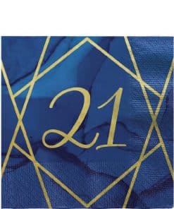 21st Birthday Navy & Gold Geode