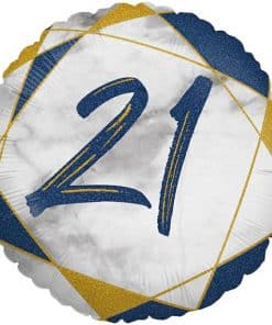 21st Birthday Navy Balloon