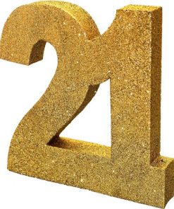 Age 21 Gold Glitter Table Decoration