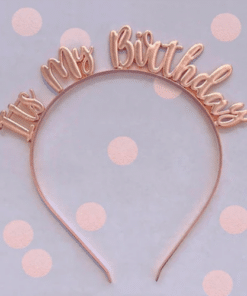 It's My Birthday Rose Gold Metal Headband