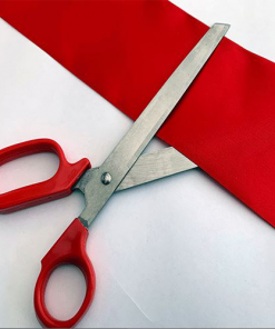 Big Red Handled 26cm Scissor & Wide Ribbon Store Opening Pack