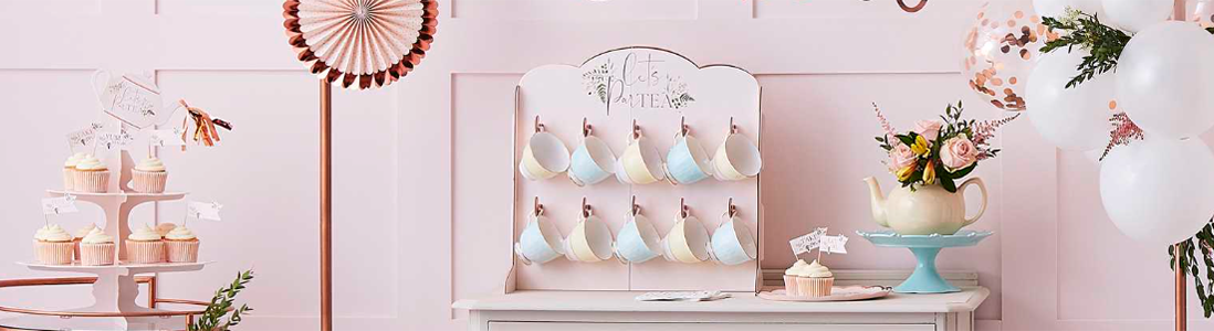 Rose Gold Floral Paper Straws