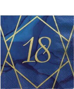 18th Birthday Navy & Gold Geode