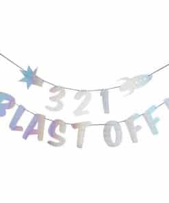 Space Themed 3, 2, 1 Blast Off Banner