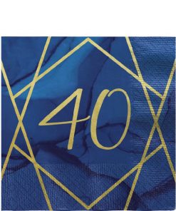 40th Birthday Navy & Gold Geode