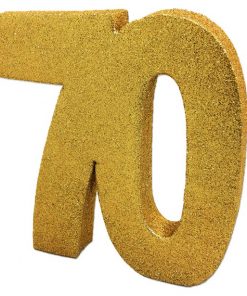 70th Gold Glitter Table Decoration