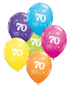 70th Birthday Printed Balloons
