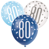 80th Birthday Printed Balloons
