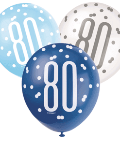 80th Birthday Printed Balloons