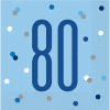 80th Blue Birthday Napkins