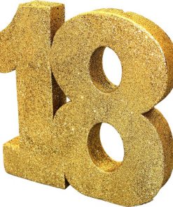 Age 18 Gold Glitter Table Decoration