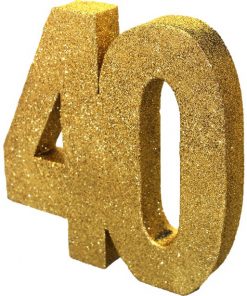 Age 40 Gold Glitter Table Decoration