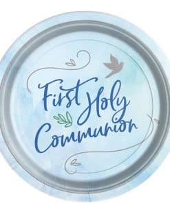 First Holy Communion Blue Paper Plates