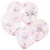 Pretty Floral Tea Party Confetti Filled Happy Birthday Latex Balloons