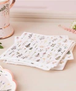 Pretty Floral Tea Party Paper Cocktail Size Napkin
