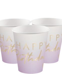 Gold & Lilac Ombre Paper Cups