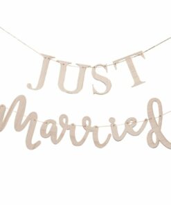 Alternative view of Just Married Wooden Wedding Bunting - 1.5m