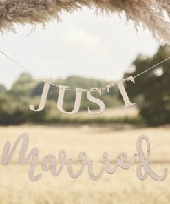 Just Married Wooden Wedding Bunting