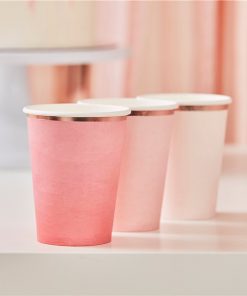 Pink Ombre Paper Cups