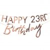 Rose Gold Customisable Happy Birthday Age Banner