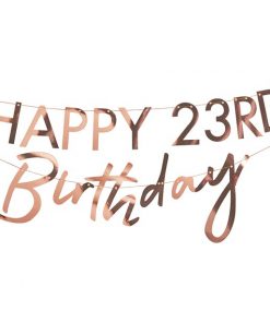 Rose Gold Customisable Happy Birthday Age Banner