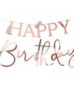 Pretty Floral Tea Party Happy Birthday Letter Bunting