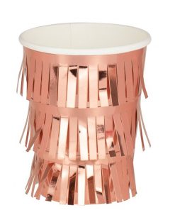 Rose Gold Fringe Paper Cups
