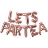 Rose Gold Balloon Letter 'LETS PARTY' Bunting Decoration
