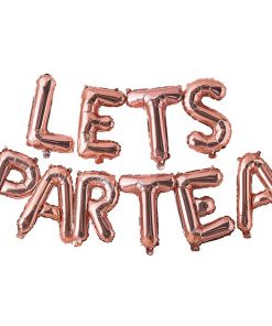 Rose Gold Balloon Letter 'LETS PARTY' Bunting Decoration