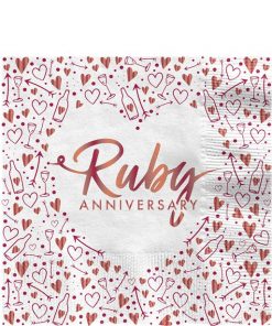 40th Ruby Wedding Anniversary Napkins