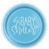 Blue Hearts Printed Baby Shower Plates