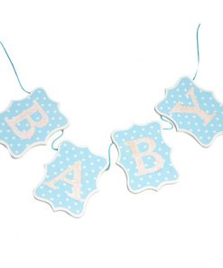 Baby Blue Wooden Baby Bunting Decoration