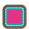 Boho Fiesta Square Shaped Dessert Plates
