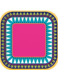 Boho Fiesta Square Shaped Dessert Plates
