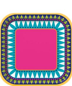 Boho Fiesta Square Shaped Dessert Plates