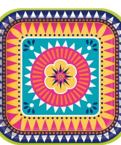Boho Fiesta Square Shaped Paper Plates