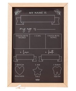Botanical Baby Shower Milestone Tracker Chalkboard