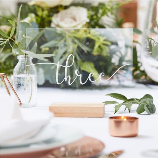 Botanical Wedding Acrylic Table Numbers