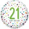 Confetti Birthday Age 21 Balloon